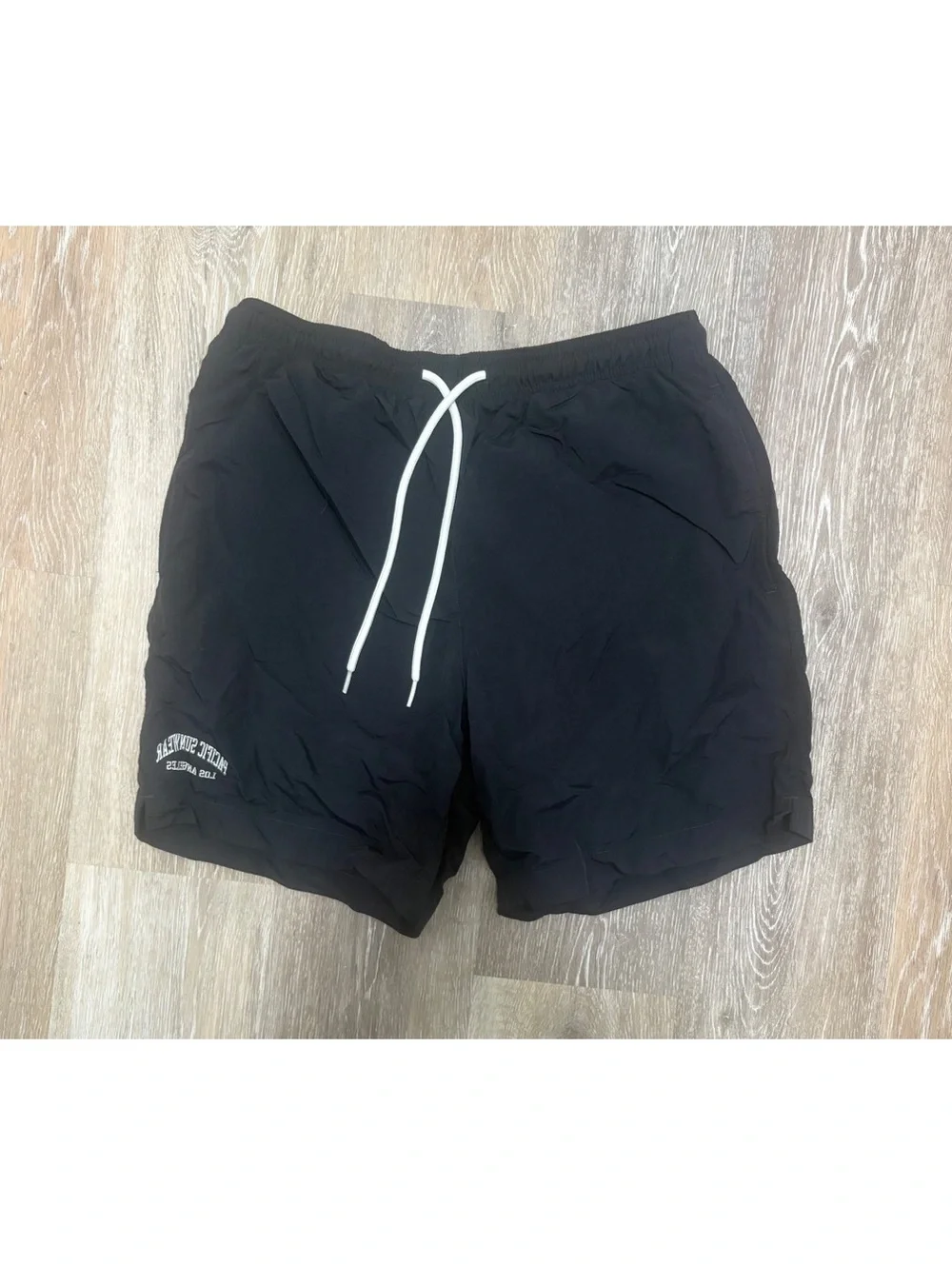 PacSun Black Swim Shorts w/ Mesh Lining, Drawstring Waist